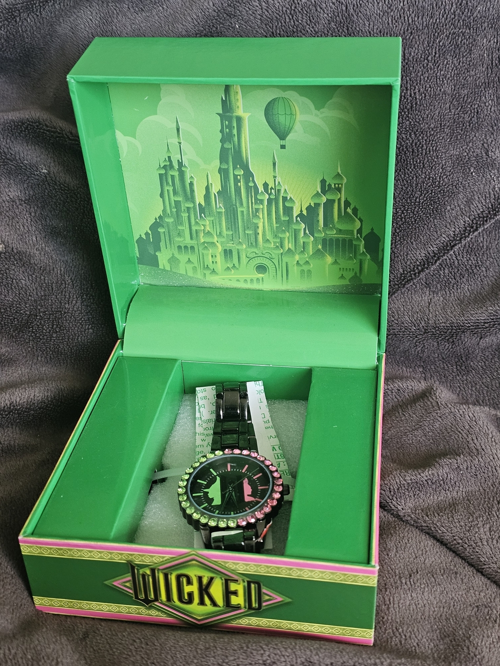 ❗️ WICKED Logo Black Wristwatch with Green and Pink Accents . NWB ❗️